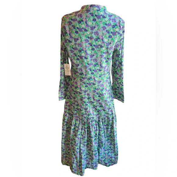 NWT Tuckernuck Hyacinth House Multi Floral Bellflower Long Sleeve Maxi Dress M - Picture 4 of 16
